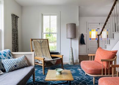 Living room with mid-century furnishings