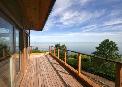 Cedar deck overlooking Long Island Sound