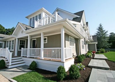Wraparound porch on a shingled North Fork home